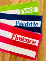 Personalised Stripe Beach Towel