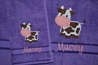 Cow Appliqued Bath Towel