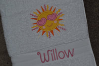 Happy Sun Appliqued Bath Towel