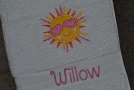 Happy Sun Appliqued Bath Towel