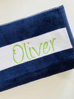 Personalised Stripe Beach Towel