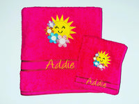 Floral Sunshine Appliqued Bath Towel