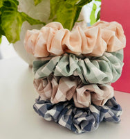 Cotton Check Scrunchie
