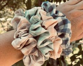 Cotton Check Scrunchie