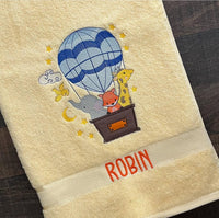 Hot Air Balloon Appliqued Bath Towel