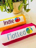 Personalised Stripe Beach Towel