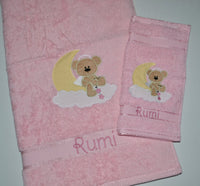Angel Bear Appliqued Bath Towel