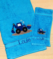 Digger Appliqued Bath Towel