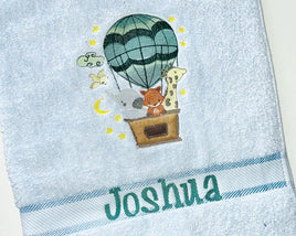 Hot Air Balloon Appliqued Bath Towel