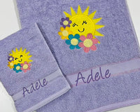Floral Sunshine Appliqued Bath Towel
