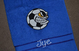 Soccer Ball Appliqued Bath Towel