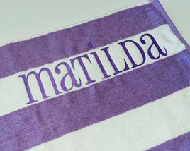 Purple Stripe Beach Towel
