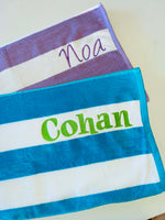 Purple Stripe Beach Towel