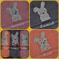 Bunny Appliqued Bath Towel