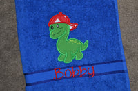 T-Rex Dinosaur Appliqued Bath Towel