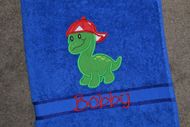 T-Rex Dinosaur Appliqued Bath Towel