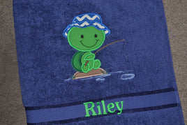 Turtle Appliqued Bath Towel