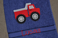 Tonka Truck Appliqued Bath Towel