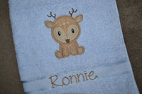 Doe Eyed Deer Appliqued Bath Towel