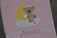 Angel Bear Appliqued Bath Towel