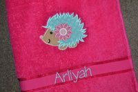 Hedgehog Appliqued Bath Towel