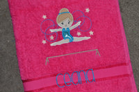 Gymnast Appliqued Bath Towel