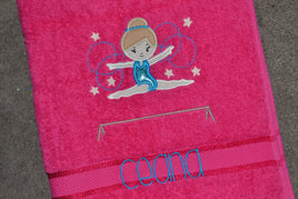 Gymnast Appliqued Bath Towel