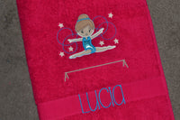 Gymnast Appliqued Bath Towel