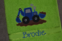 Digger Appliqued Bath Towel