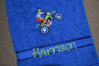 Motorbike Appliqued Bath Towel