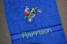 Motorbike Appliqued Bath Towel