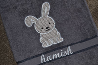 Bunny Appliqued Bath Towel