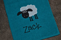 Silly Sheep Appliqued Bath Towel
