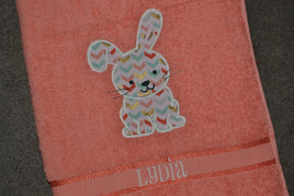 Bunny Appliqued Bath Towel