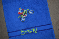 Motorbike Appliqued Bath Towel