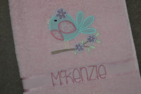 Birdy Appliqued Bath Towel