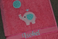 Balloon Elephant Appliqued Bath Towel