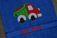 Dump Truck Appliqued Bath Towel