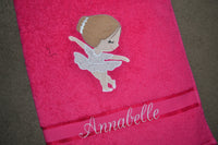 Ballerina Appliqued Bath Towel