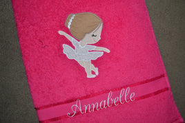 Ballerina Appliqued Bath Towel