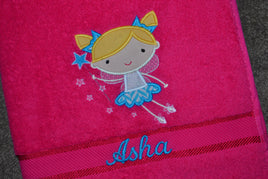 Star Fairy Appliqued Bath Towel