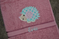 Hedgehog Appliqued Bath Towel