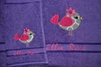 Birdy Appliqued Bath Towel