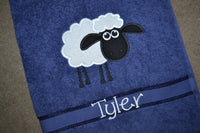 Silly Sheep Appliqued Bath Towel