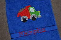 Dump Truck Appliqued Bath Towel