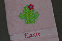Cactus Appliqued Bath Towel