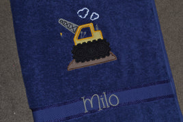 Crane Appliqued Bath Towel