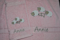 Counting Sheep Appliqued Bath Towel