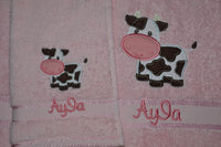 Cow Appliqued Bath Towel