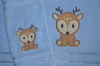 Doe Eyed Deer Appliqued Bath Towel